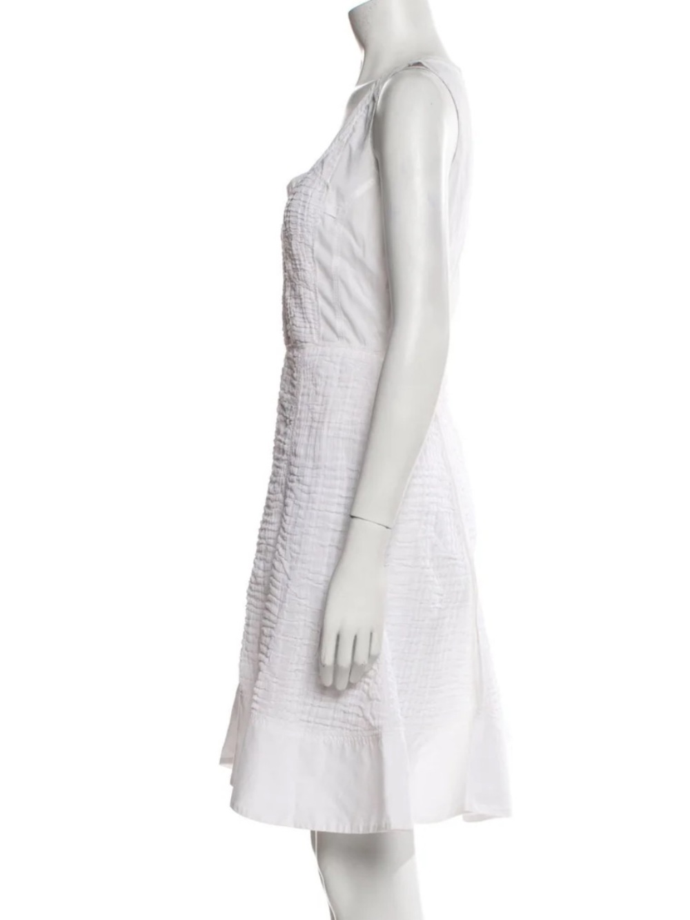 Prada White Textured Sleeveless Mini Dress - Picture 3 of 5